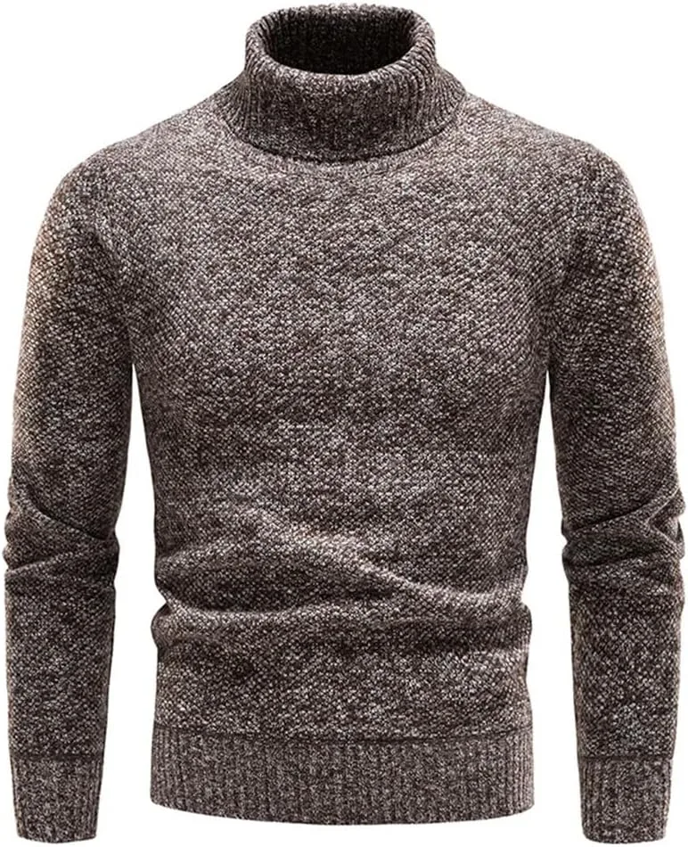 

Толстый свитер с высоким воротником slim fit, черный и коричневый