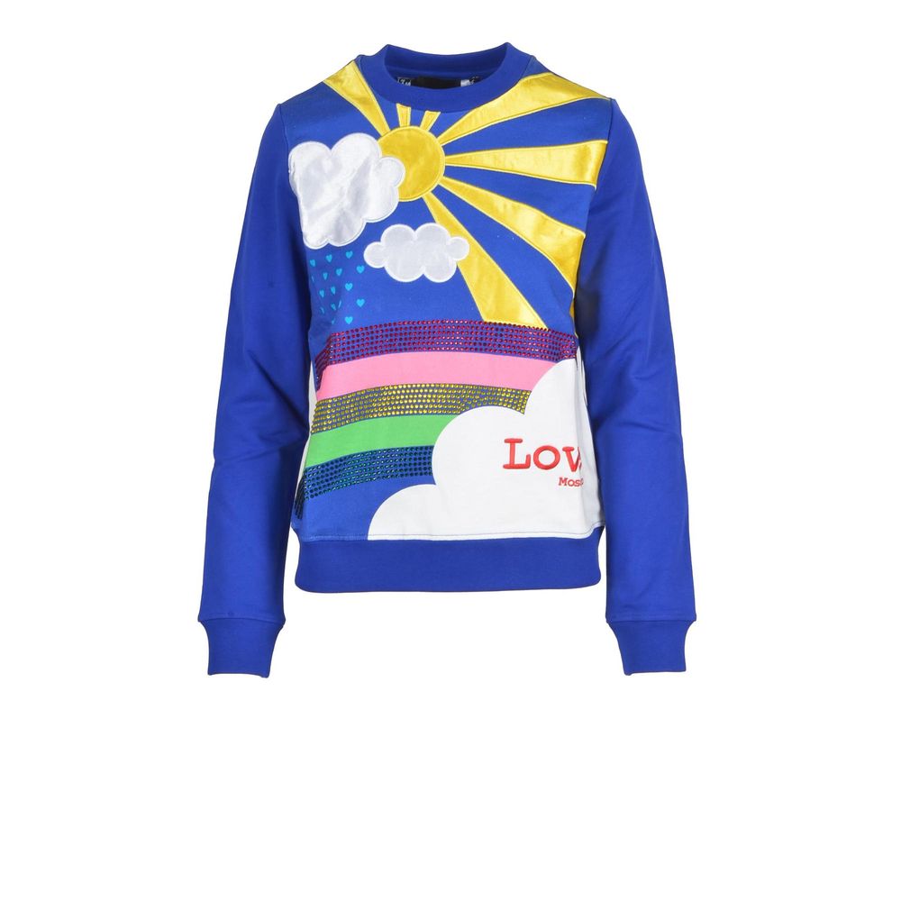 

Синий хлопковый свитер Love Moschino