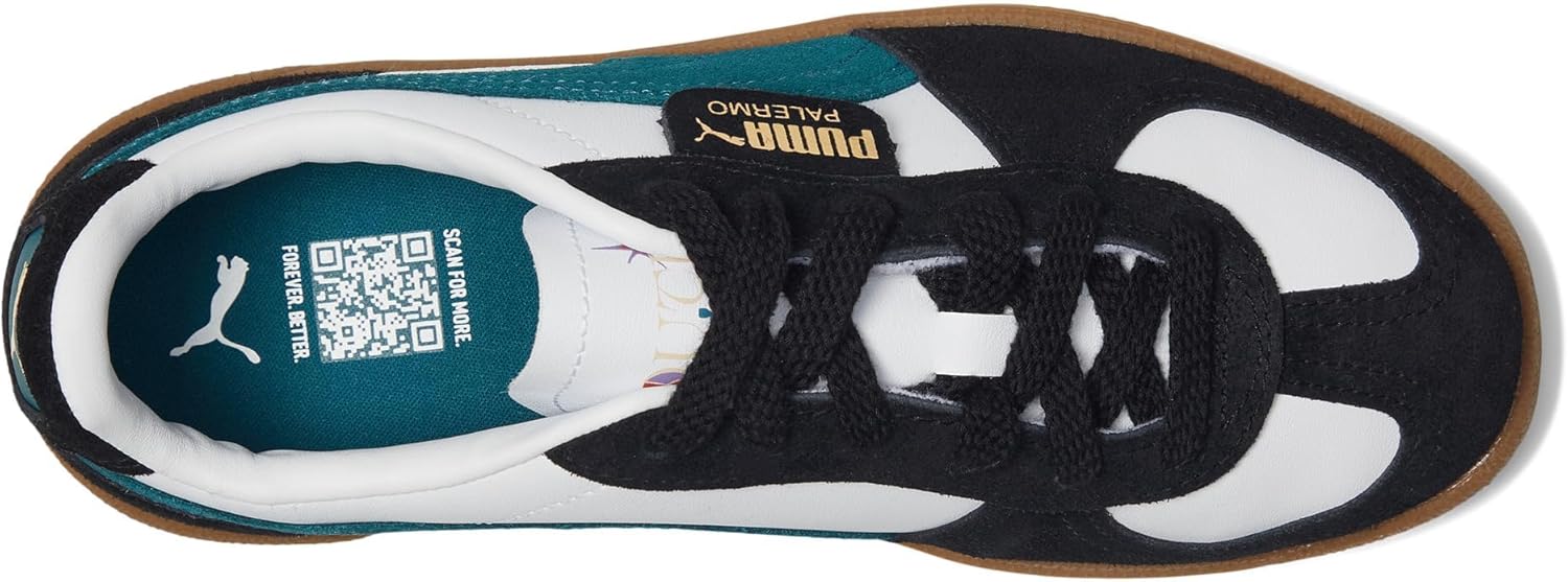 Кроссовки Puma Boys Palermo (Big Kid), белый/черный/зеленый — фото 2