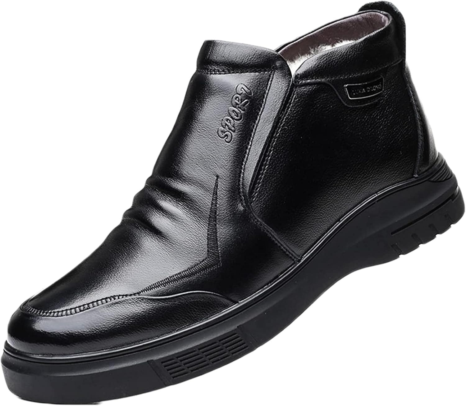 

Мужские теплые ботинки Yiozoi до щиколотки, износостойкие, для повседневной носки зимой, уличная рабочая обувь, удобные мужские повседневные кожаные ботинки, черный