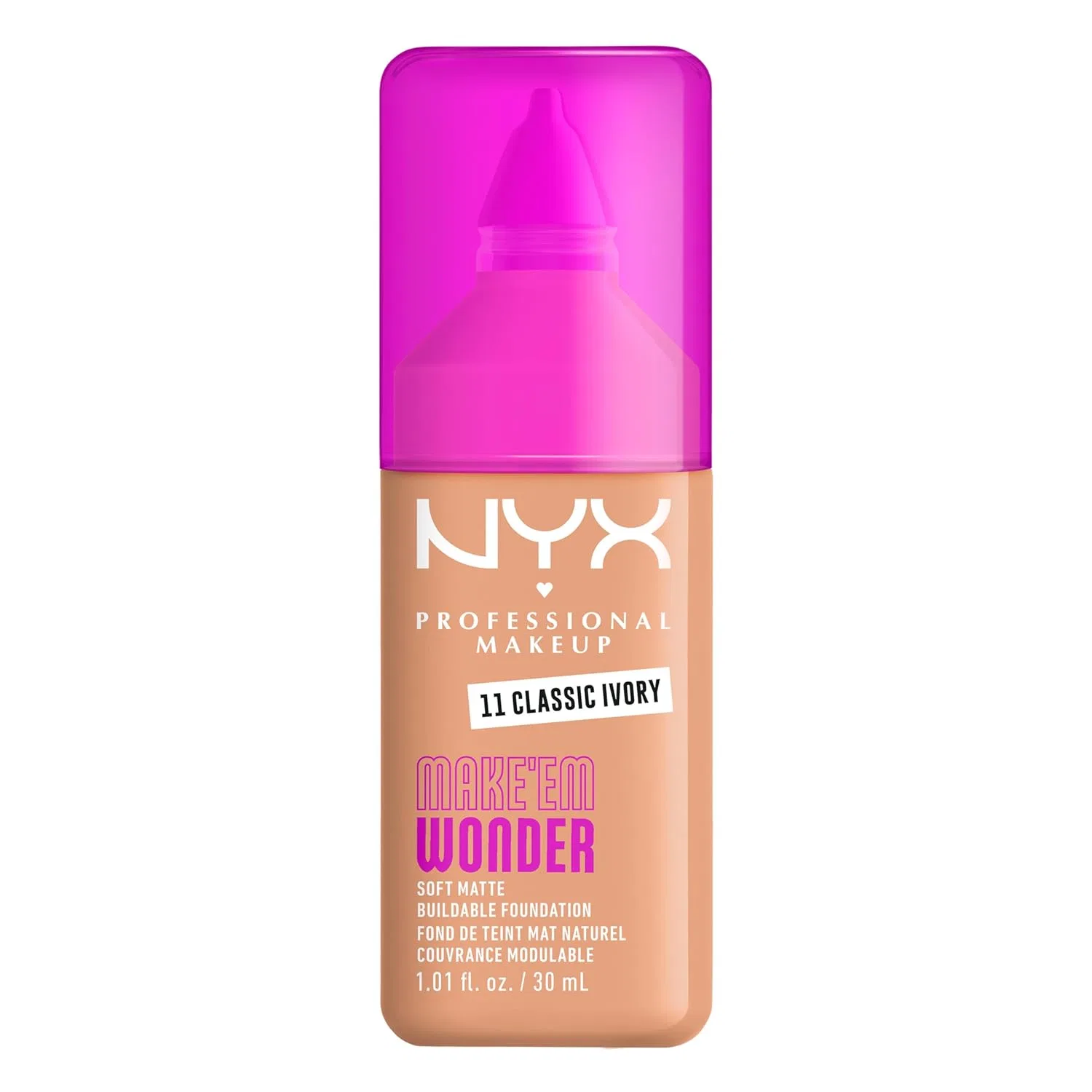 Тональная основа «Make 'Em Wonder Foundation» от NYX Professional Makeup Nyx Professional Makeup, Classic Ivory
