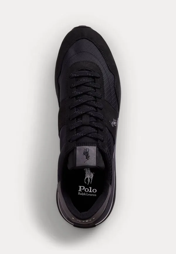 Кроссовки train 89 из нубука и оксфордской кожи Polo Ralph Lauren, Black/Grey — фото 4