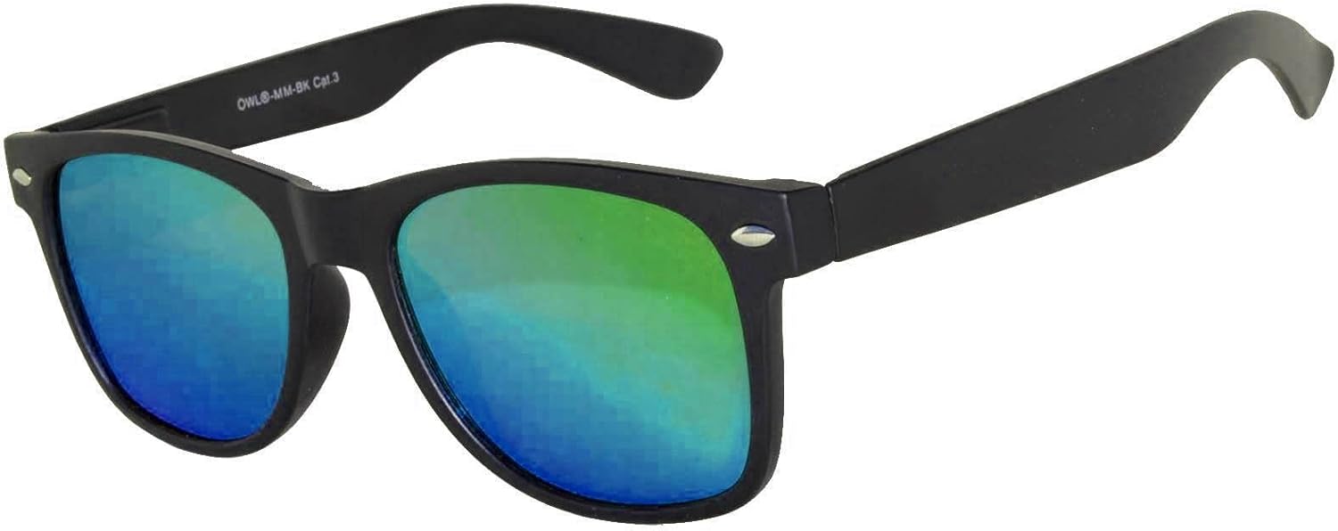 

Солнцезащитные очки OWL с зеркальными линзами для женщин и мужчин, прямоугольные, с защитой от УФ-излучения, с зеркальными линзами в стиле ретро, ​​черные, Black Bluegreen Mirror