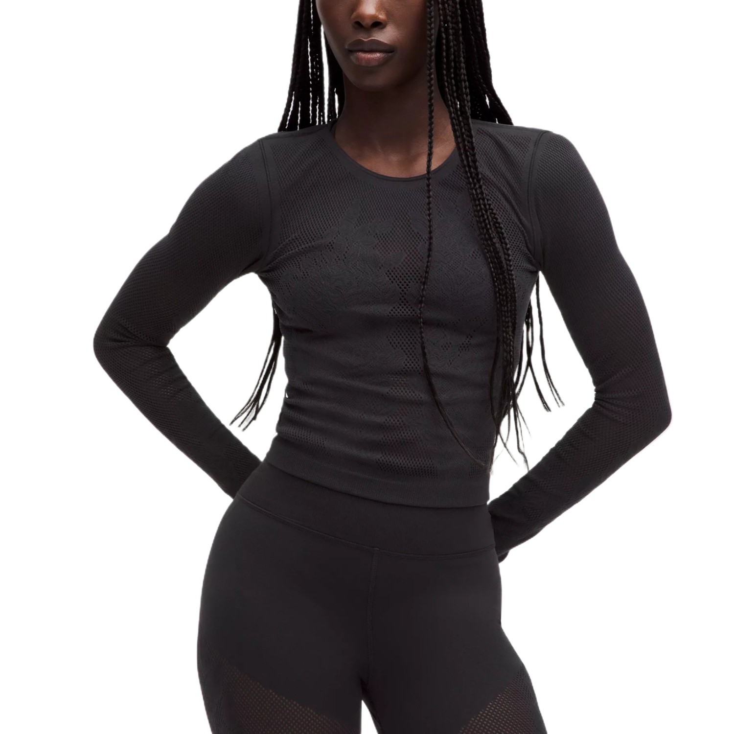 

Женская футболка для йоги с длинными рукавами Lululemon, черный