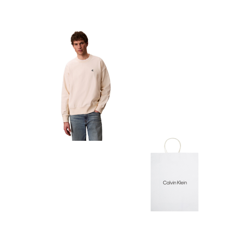 

Свитшот мужской с круглым вырезом Moderate Regular Calvin Klein, f7j-айвори