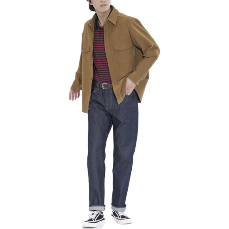 Мужская рубашка UNIQLO, цвет Brown — фото 3