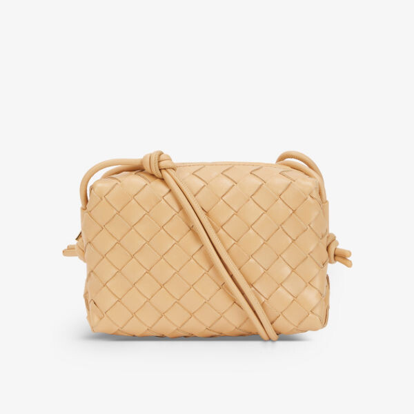 

Кожаная сумка через плечо Loop Mini Intrecciato Bottega Veneta, желтый