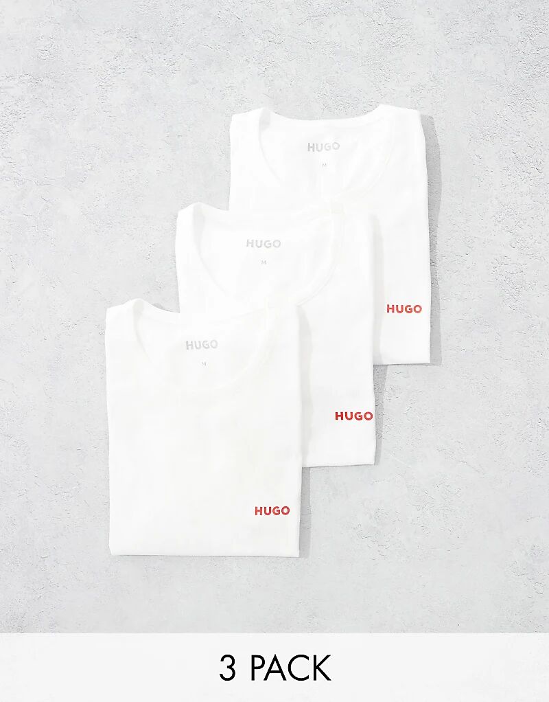 

HUGO Bodywear 3 футболки белого цвета BOSS Bodywear