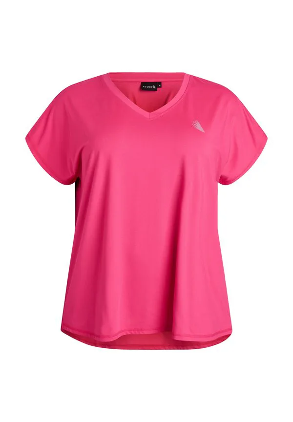 

Базовая футболка mit vausschnitt und kurzen ärmeln Active By Zizzi, Pink Peacock, Розовый, Базовая футболка mit vausschnitt und kurzen ärmeln Active By Zizzi, Pink Peacock