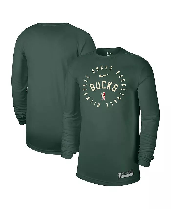 

Мужская футболка Hunter Green Milwaukee Bucks 2024/25 Legend On-Court Practice с длинным рукавом Nike