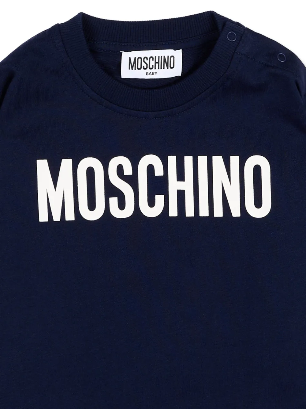 Свободный свитшот с логотипом и круглым вырезом Moschino Kids, синий — фото 3