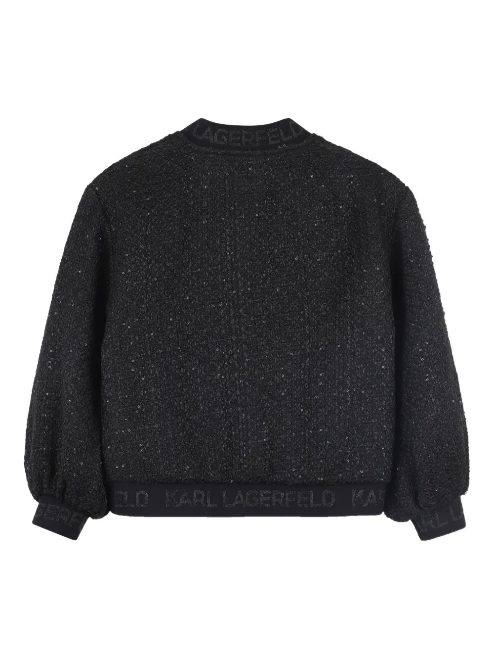

Фактурный бомбер на молнии KARL LAGERFELD KIDS, черный