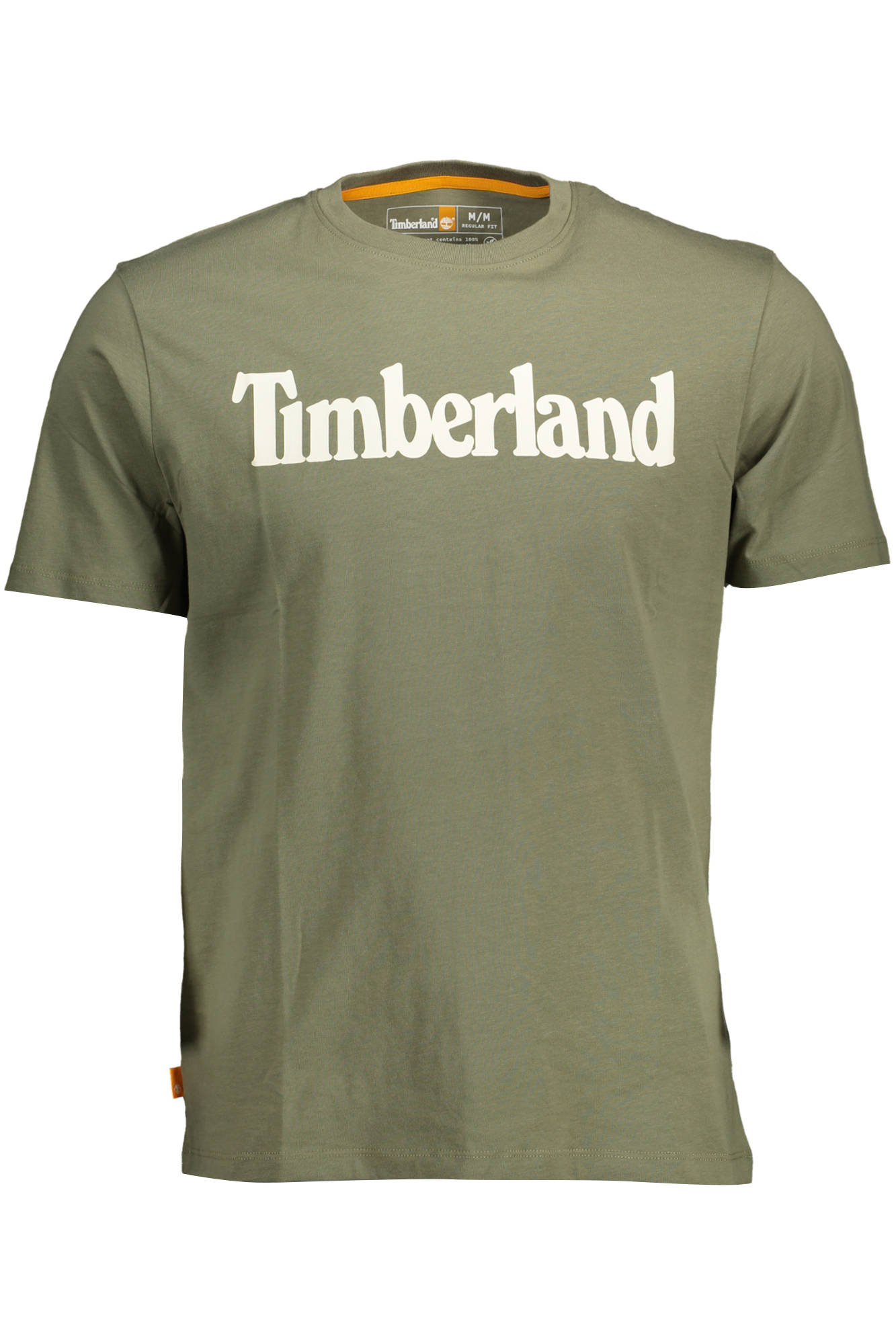 

Мужская футболка Timberland хлопковая с логотипом бренда, зеленый