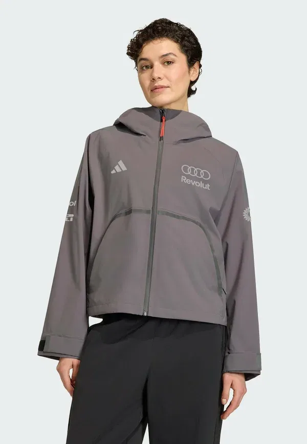Куртка дождевик Audi revolut f1 team engineers & marketing rain jacket waterproof jacket Adidas Performance, серый страта — фото 2