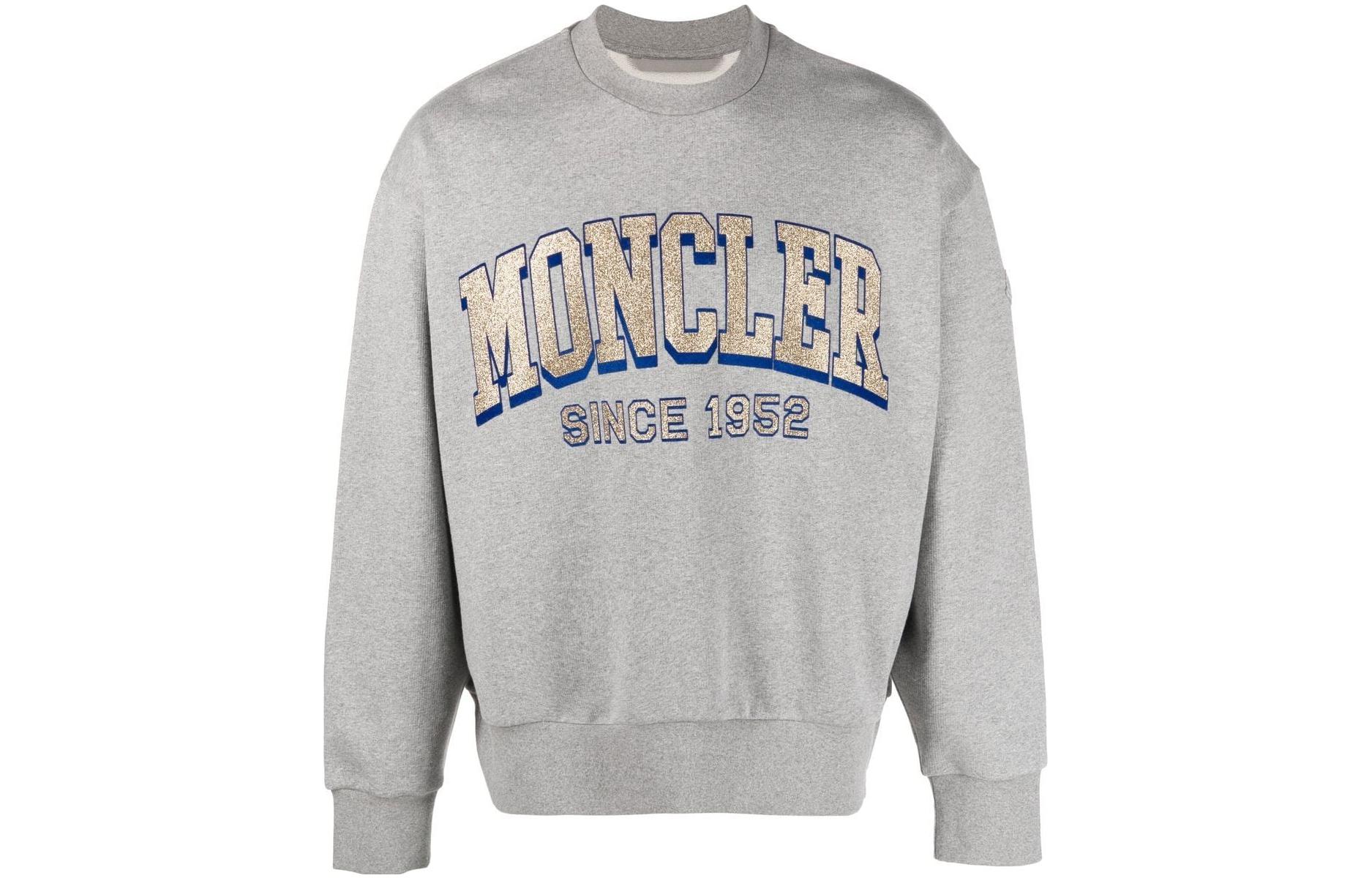 

Logo print Crew neck Jumper Moncler, серый