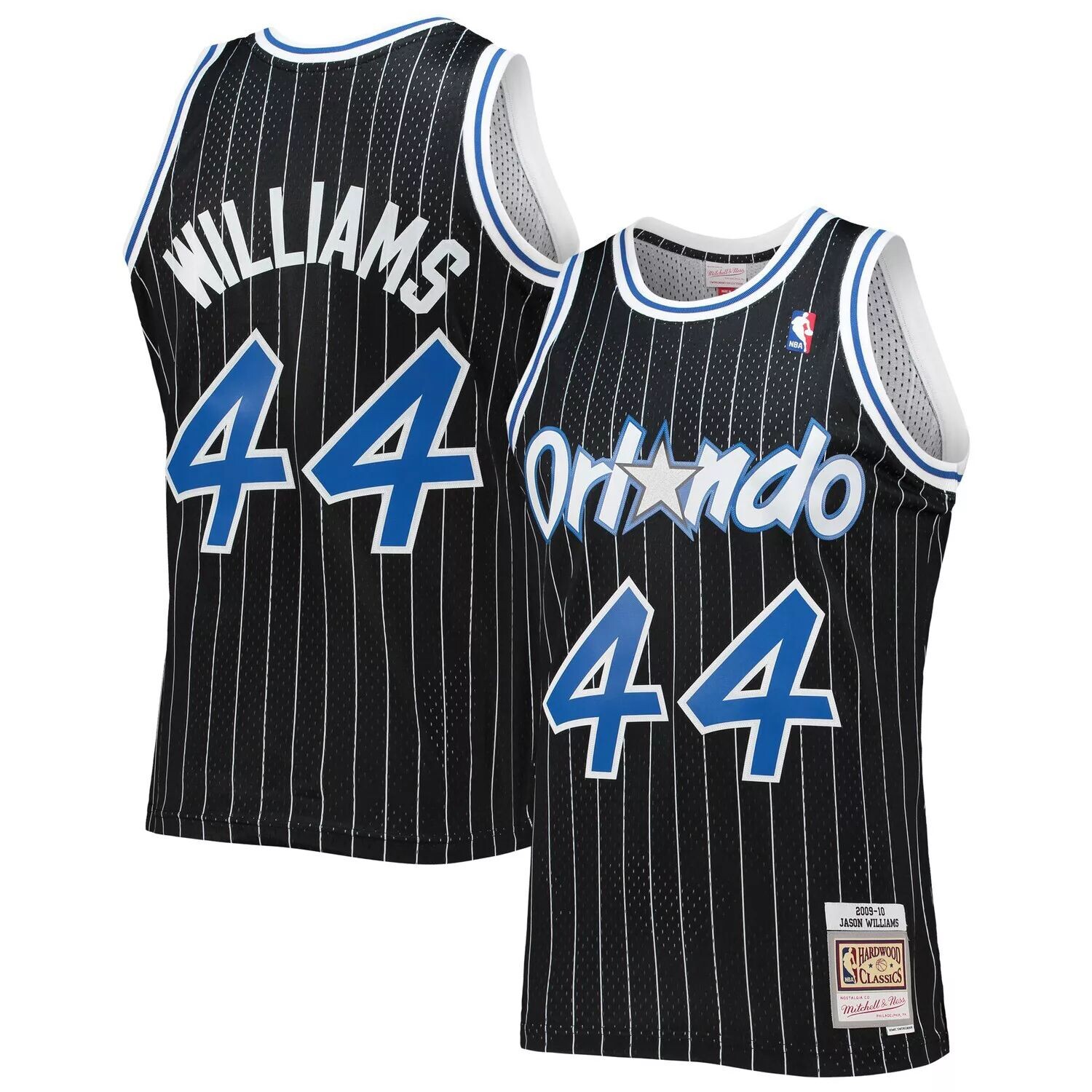 

Мужское джерси Mitchell & Ness Jason Williams Black Orlando Magic 2009-10 Hardwood Classics Swingman