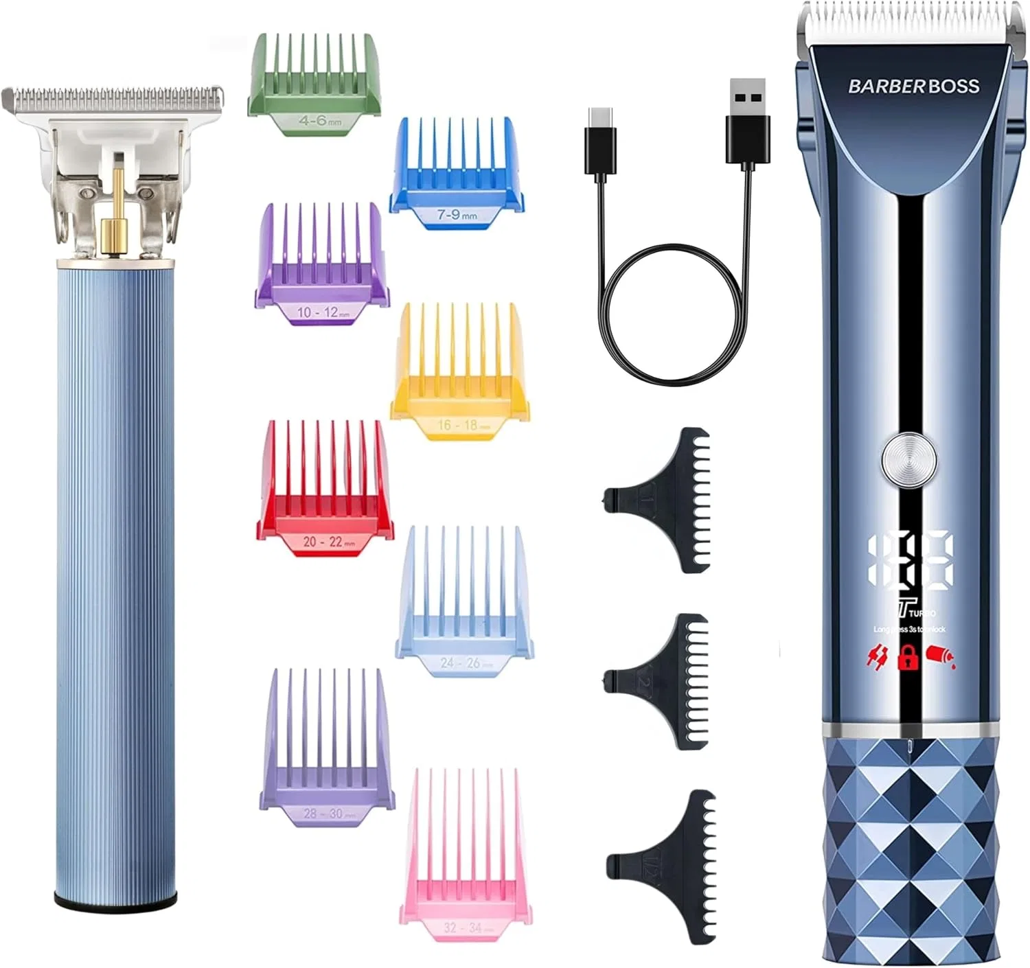 Набор для стрижки волос Barberboss Professional с LED-дисплеем Barberboss