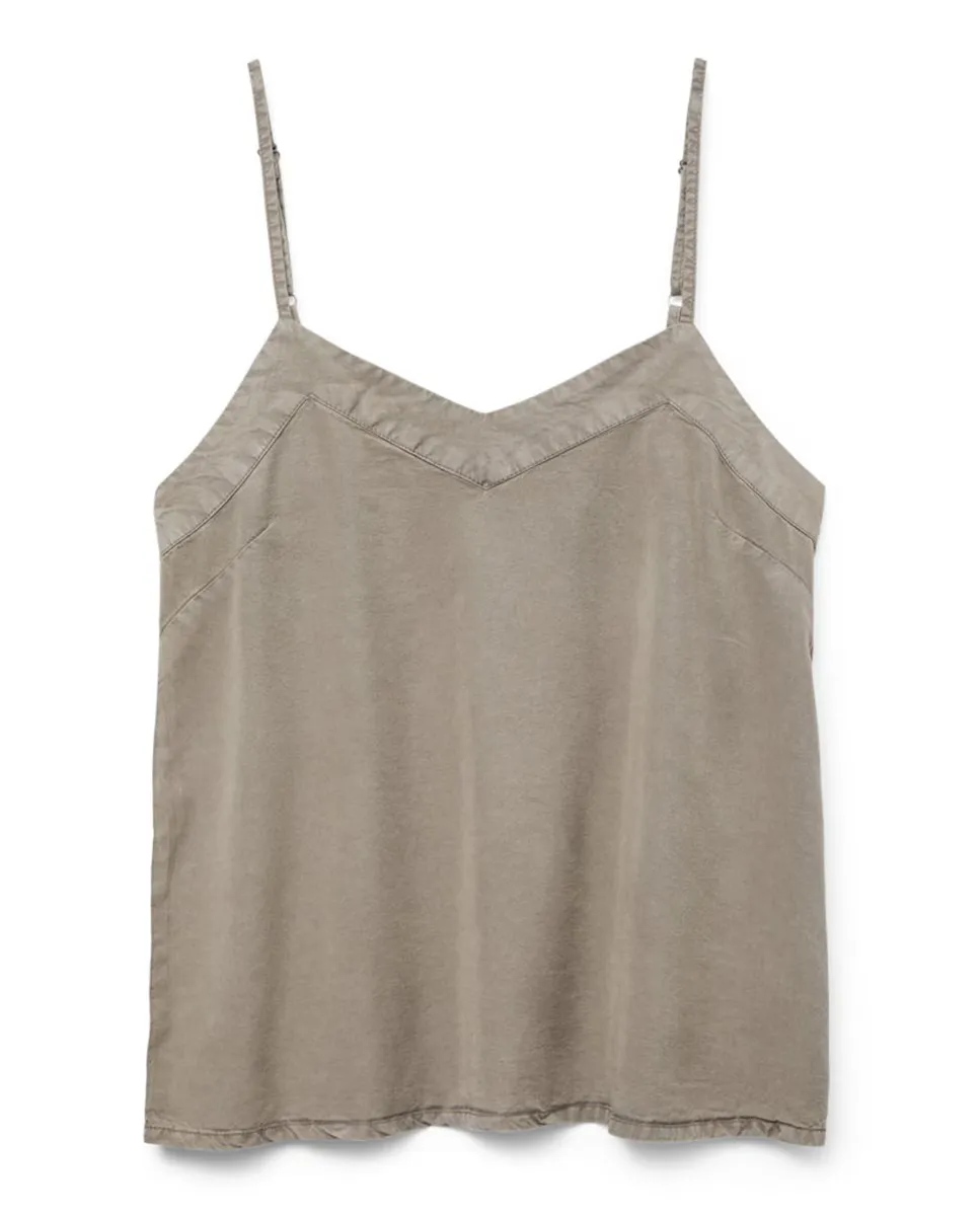 

Топ эффект денима для женщин с регулируемыми бретелями Vero Moda, цвет Caramelo