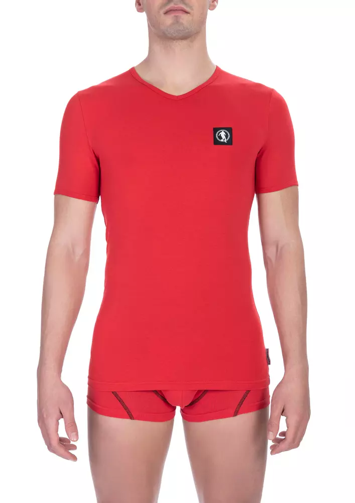 

Красная хлопковая мужская футболка Bikkembergs