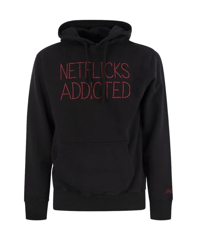 

Хлопковая толстовка с капюшоном, идеально подходящая для просмотра Netflix, с центральным карманом. Mc2 Saint Barth, черный