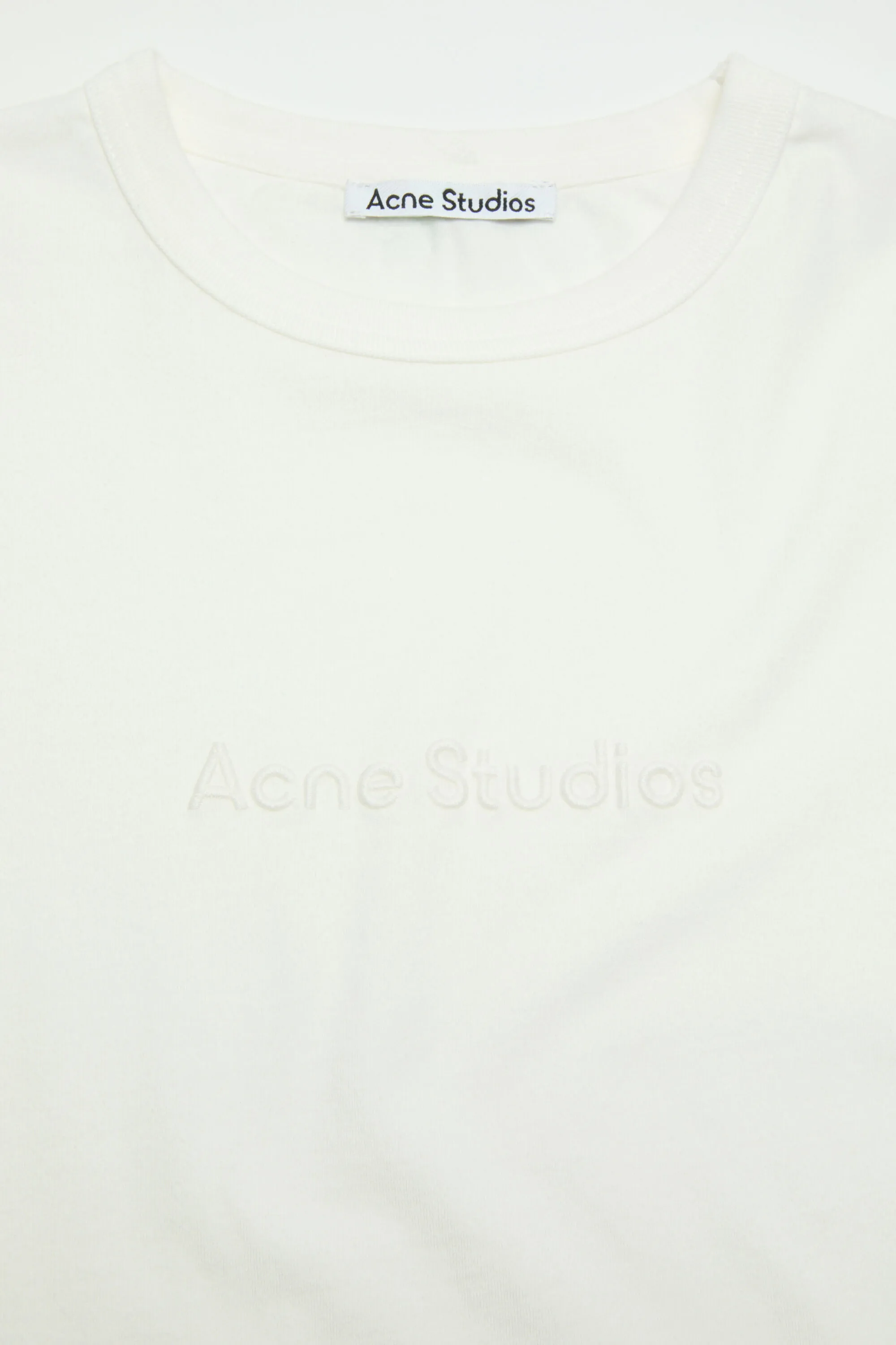 Футболка с логотипом - приталенный крой Acne Studios, холодный белый — фото 3