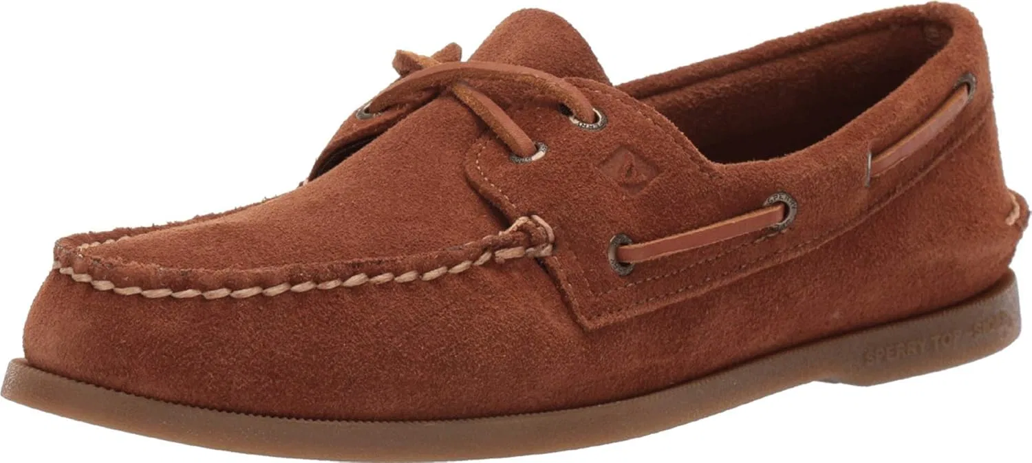 Мокасины с двумя шнурками Sperry, темно-бежевая замша
