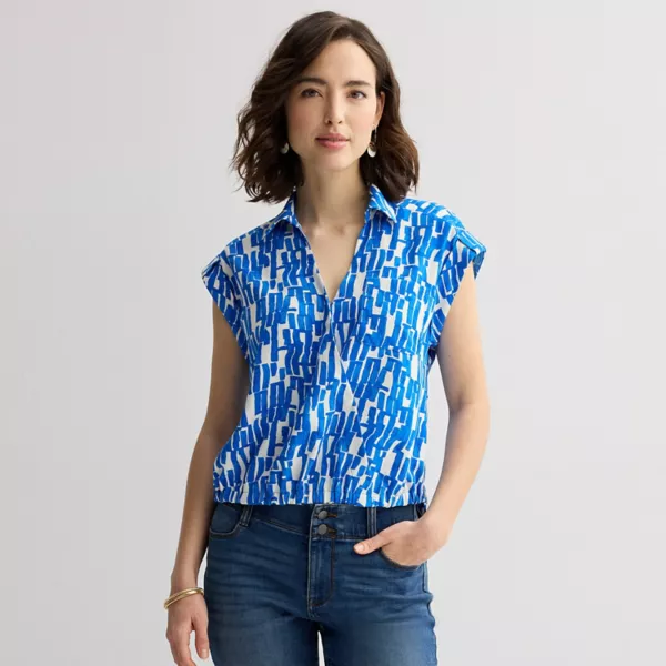 

Женская рубашка-стихаря «долман» Nine West, цвет blue mid abstract