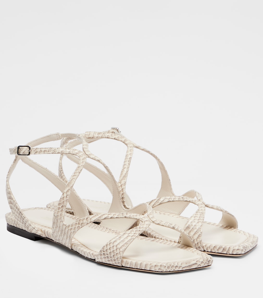 Сандалии из кожи с эффектом змеи Ayla Jimmy Choo, Roccia