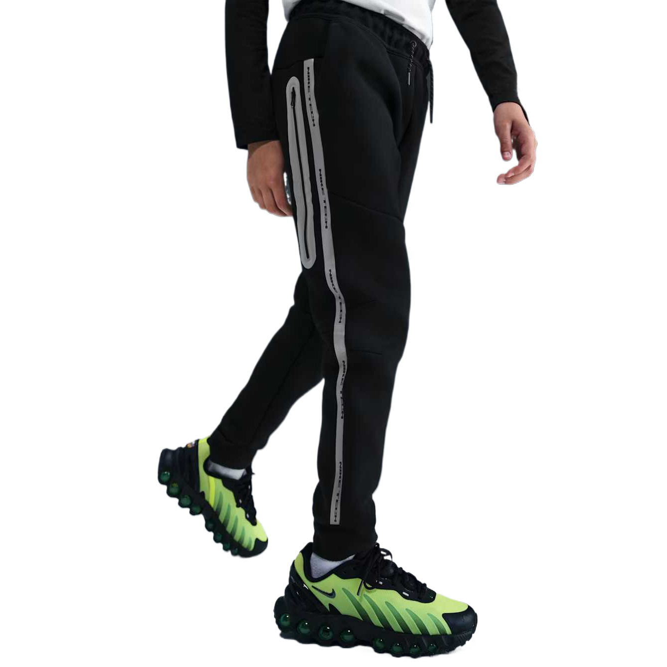 Детские вязаные спортивные штаны tech fleece Nike, черный — фото 4