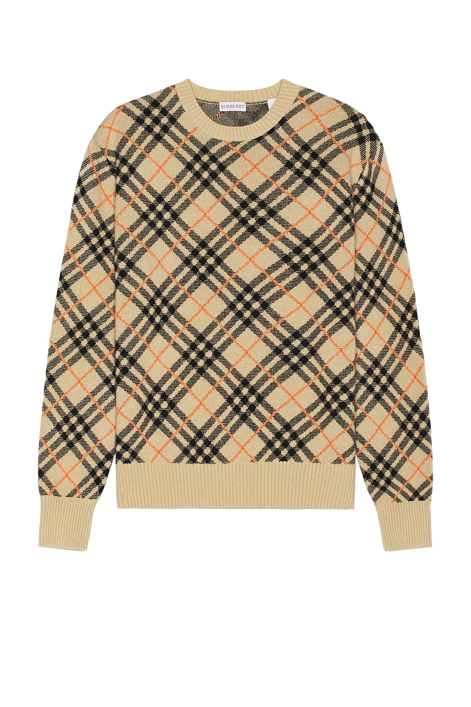 

Кашемировый свитер с круглым вырезом Burberry, Sand Check