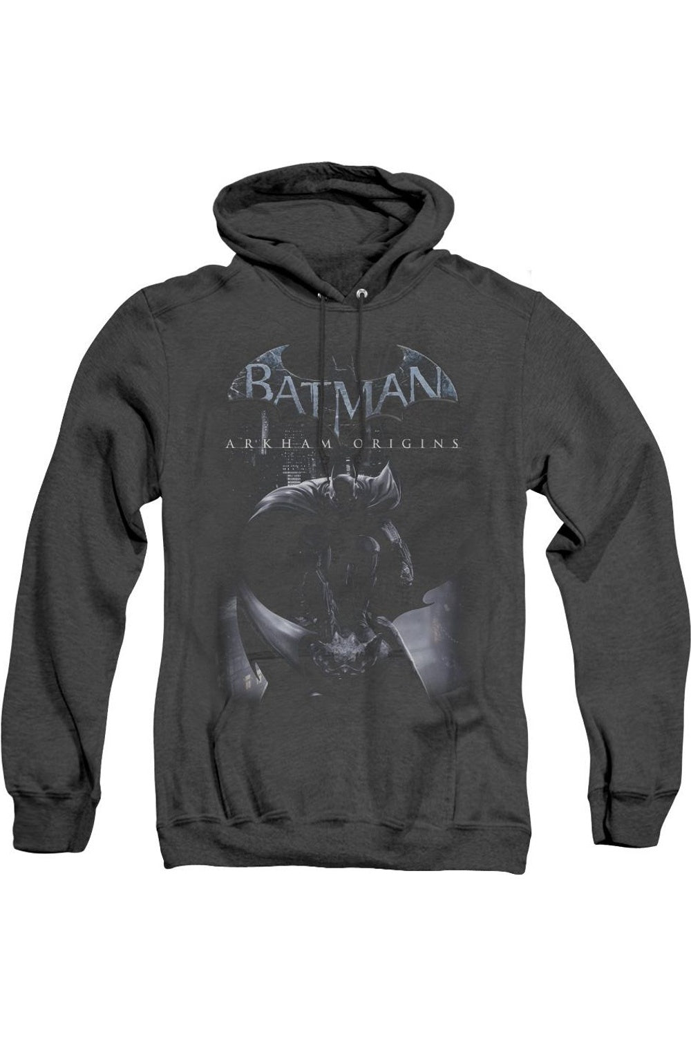 

Толстовка с капюшоном Batman Arkham Origins Perched Cat для взрослых Heather Gildan, черный