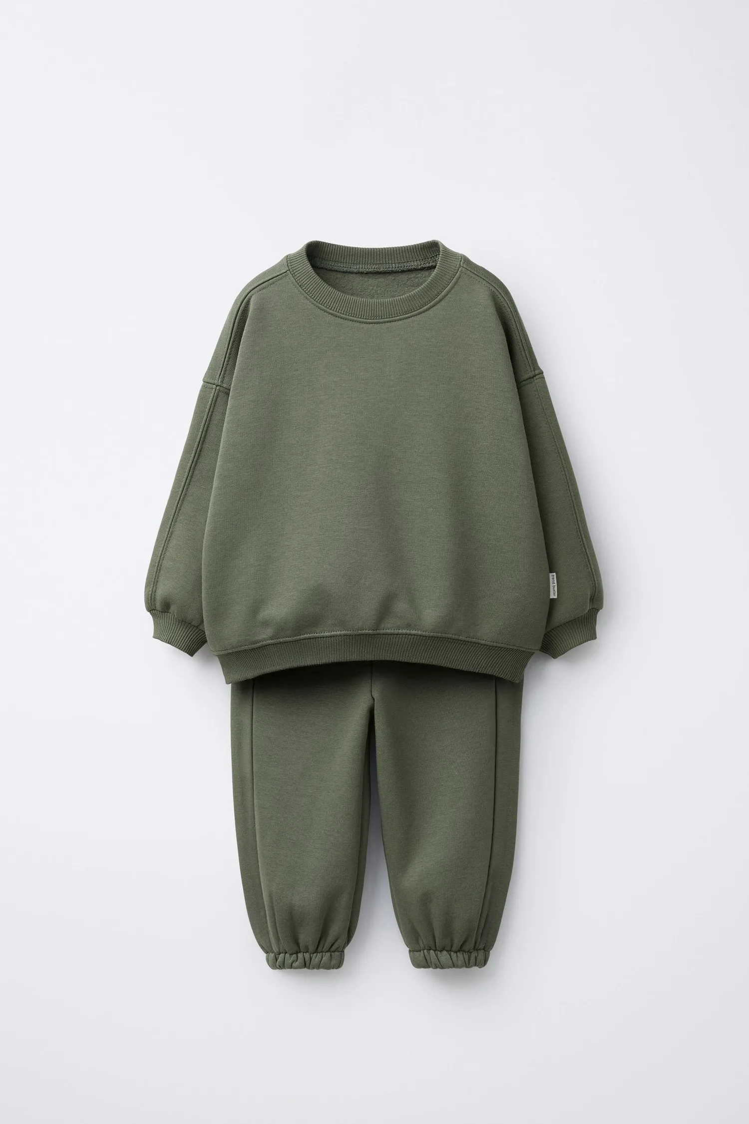 Комплект из спортивной толстовки и спортивных брюк от basic label Zara, зеленый