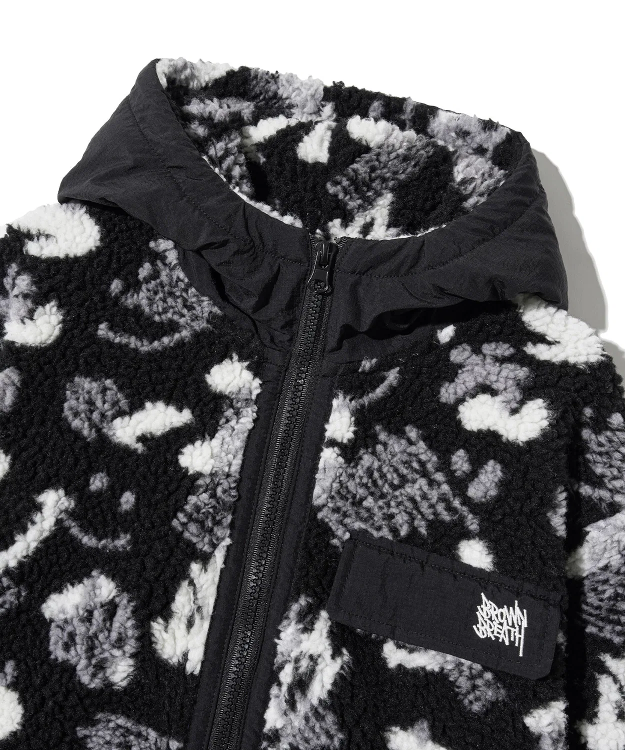 Детская флисовая куртка на молнии с улыбкой, чёрная, от Brownbreath Kids — фото 4