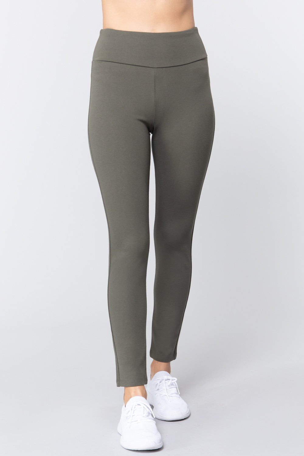 

FASHNZFAB Длинные брюки Ponte с резинкой на талии, цвет new olive