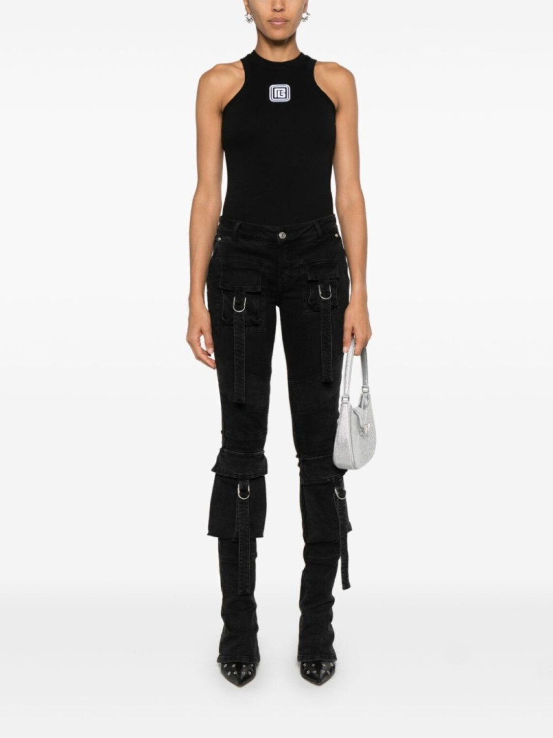 

Майка с монограммой PB Balmain, черный