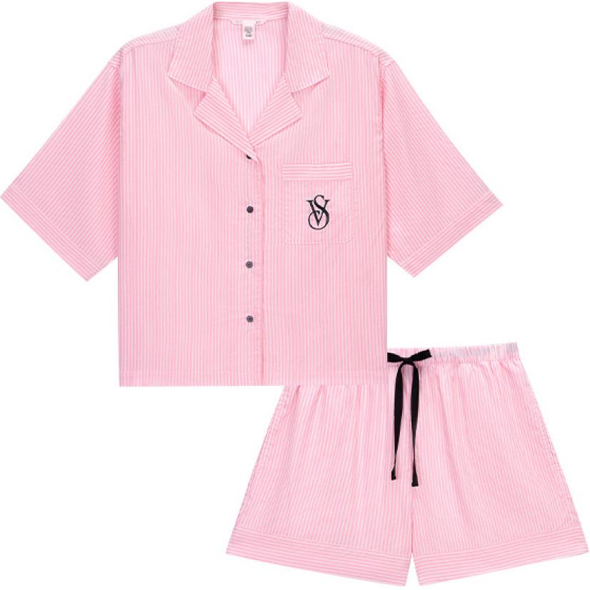 Victoria's Secret Пижамный комплект Women's Pink White Stripes