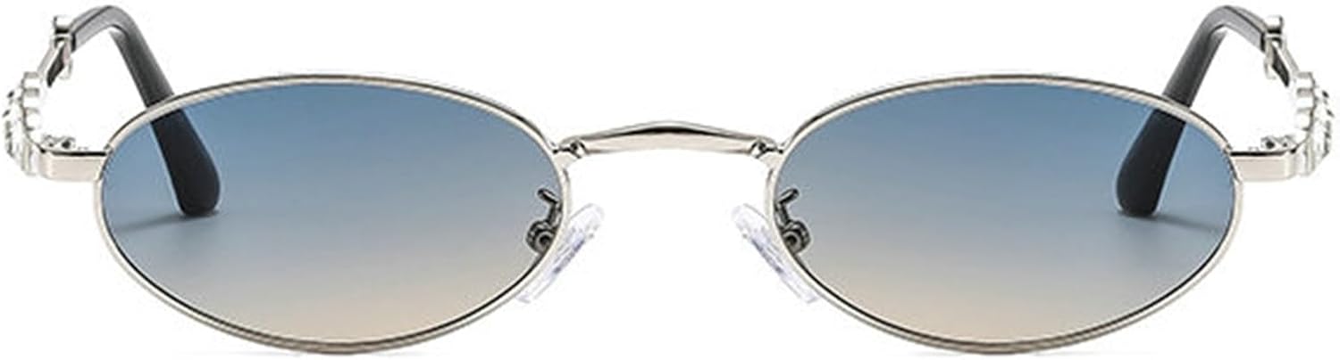 

Женские овальные солнцезащитные очки Helena со стразами, металлическая оправа, модные солнцезащитные очки в стиле панк с бриллиантовым блеском и защитой от УФ-излучения UV400, C5