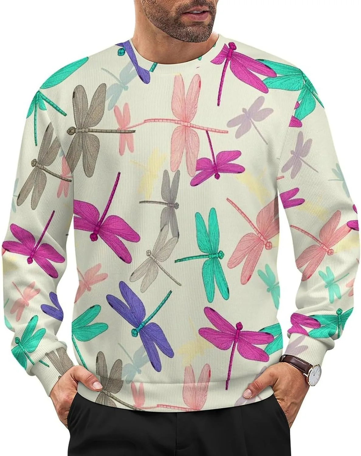 

Мужской повседневный свитер с круглым вырезом и длинным рукавом SEBNATAL