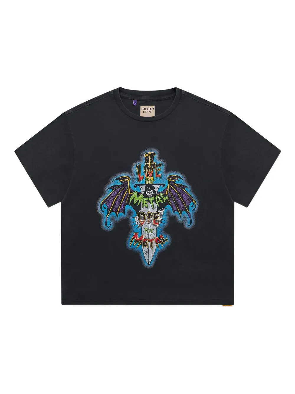 

Хлопковая футболка Live For Metal GALLERY DEPT., черный