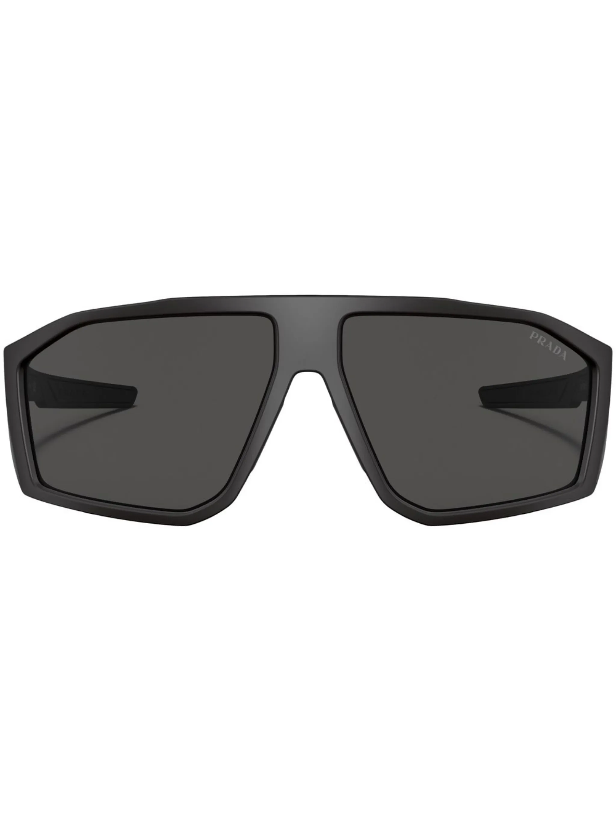 

Солнцезащитные очки в геометричной оправе с логотипом Prada Linea Rossa, черный