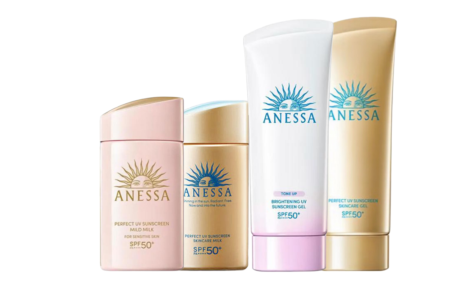 ANESSA Набор из четырех предметов: ANRESHA Small Gold Bottle и Small Pink Bottle солнцезащитный увлажняющий праймер — фото 4