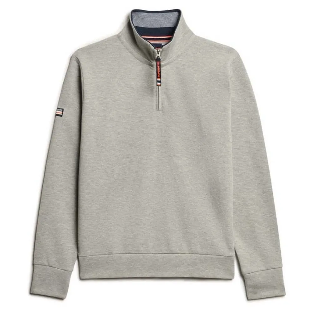 

Толстовка Superdry Core Pique Henley half zip, серый