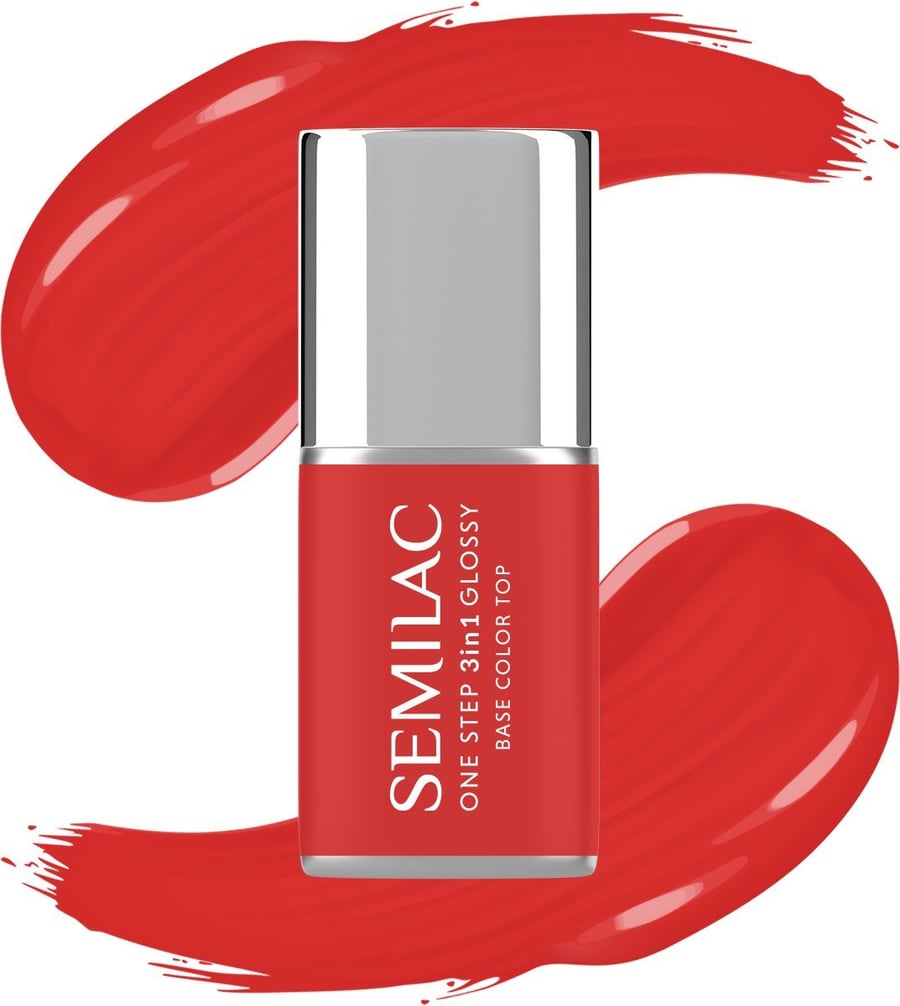 

SEMILAC One Step Glossy 3in1 Hybrid Nail Polish S530 Scarlet 7 мл