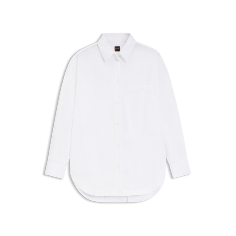 

Блузка свободного кроя из органзы и поплина BOSS, белый