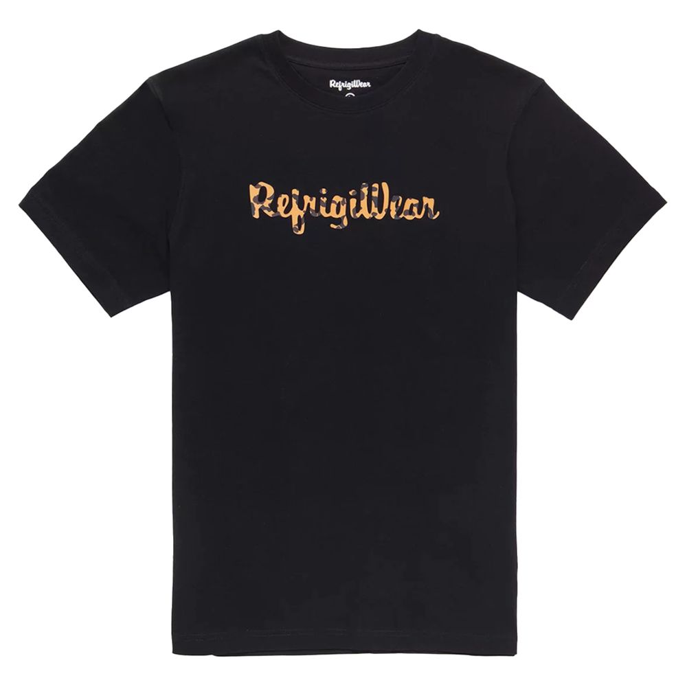 

Футболка из хлопка с круглым вырезом и пятнистым логотипом Refrigiwear, черный