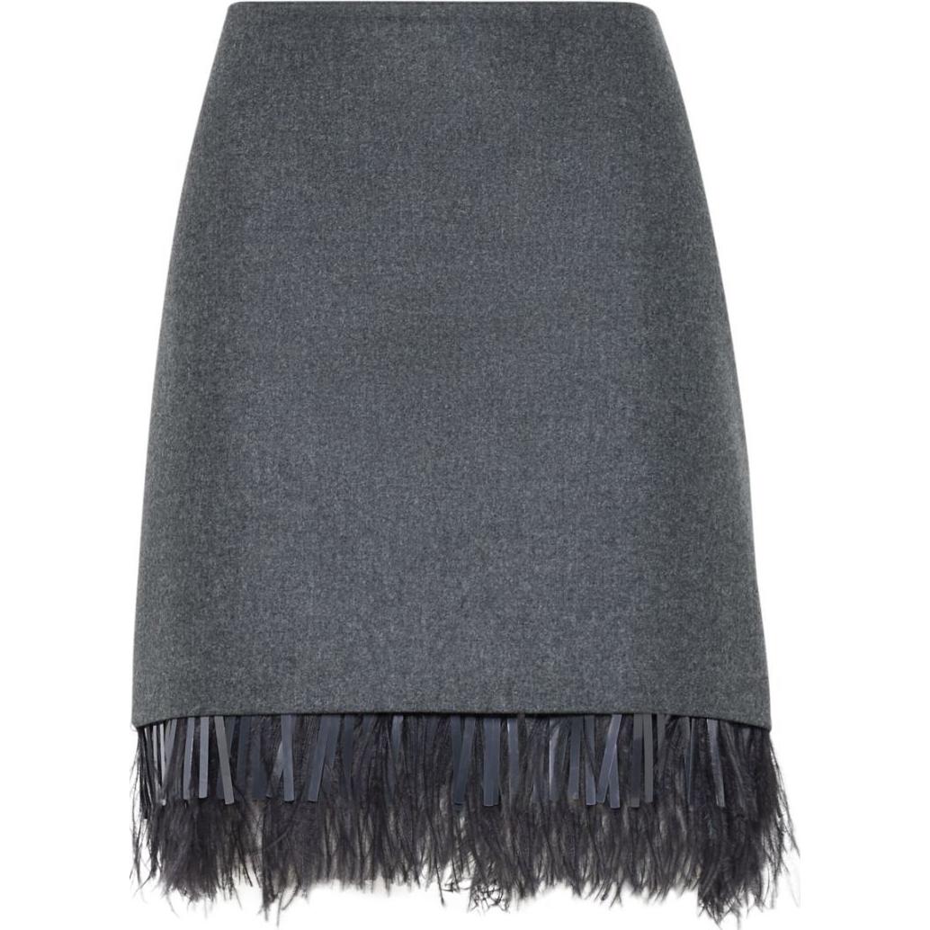 

Кутюрная мини-юбка с молнией Brunello Cucinelli, серый