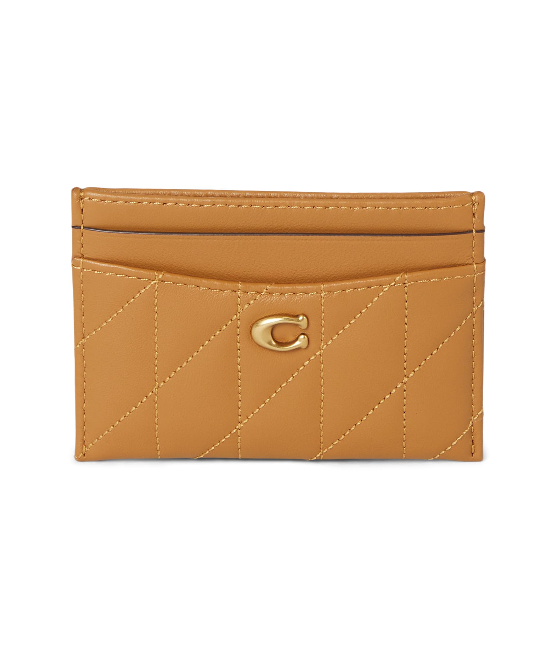 

Кошелек COACH Refined Calf Leather Essential Card Case, цвет Honey Brown