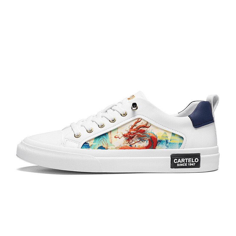 

Кроссовки CARTELO/Catilla crocodile Skateboarding Shoes Men Low-top, белый/синий