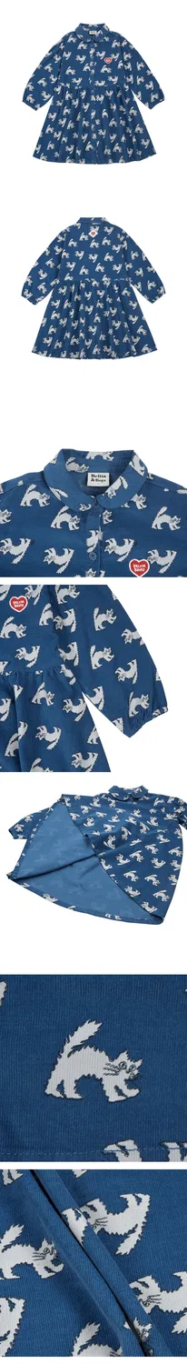 Детское вельветовое платье с принтом кошек от Belita&Boys — фото 3