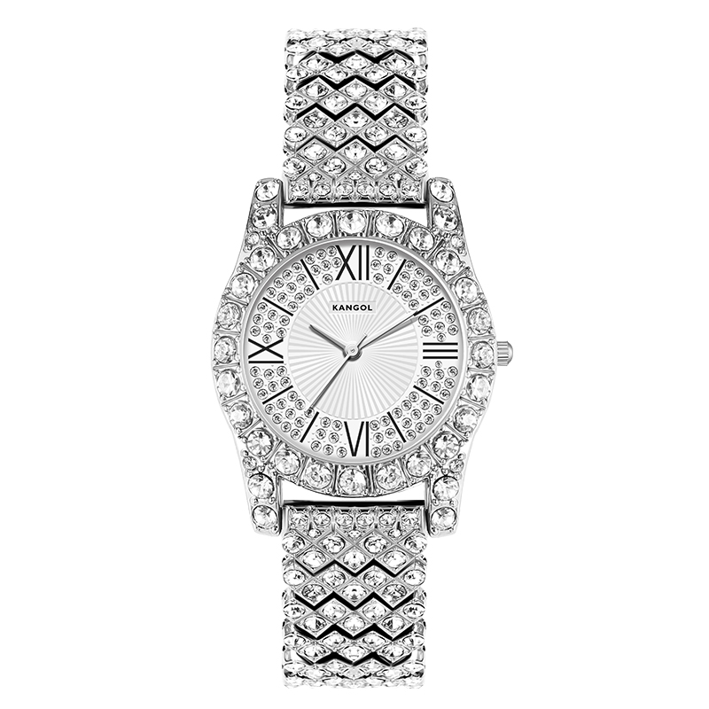 

KANGOL Часы Women's Watch, White Strap Silver Case White Dial[Box Custom+Baby's Breath Watch Dial]